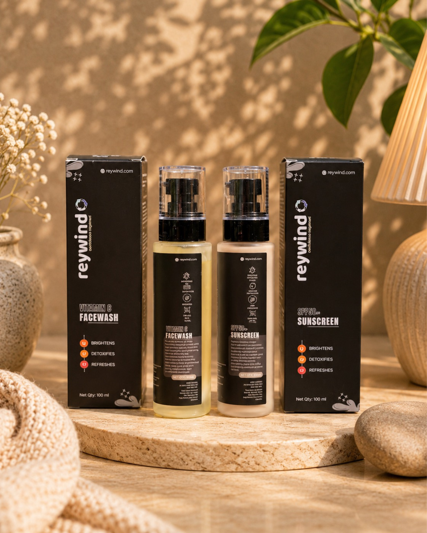 Reywind Vitamin C Face Wash & SPF 50++ Sunscreen